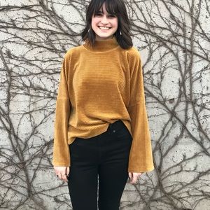 Mustard corduroy Madewell Turtleneck
